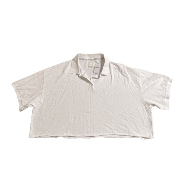 NWT - American Eagle Women’s White Collar Croptop Shirt (White / XL) - Picture 3 of 5